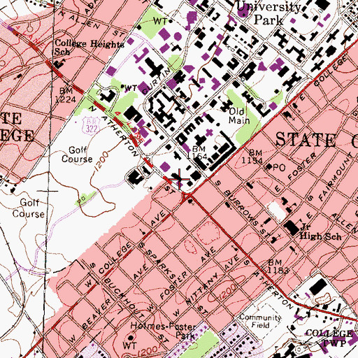 Topographic Map of Applied Research Laboratory, PA