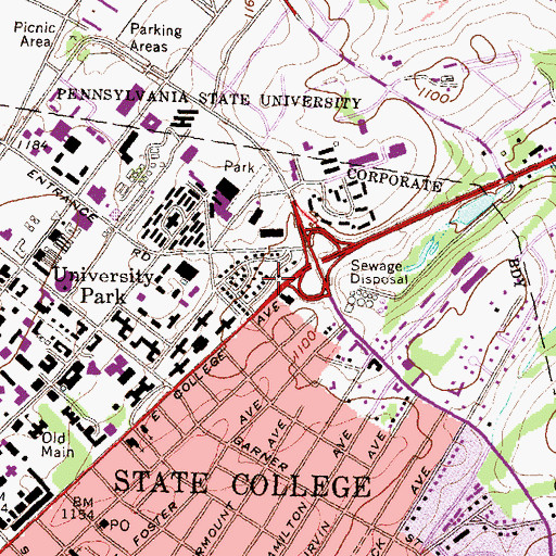 Topographic Map of Benedict House, PA