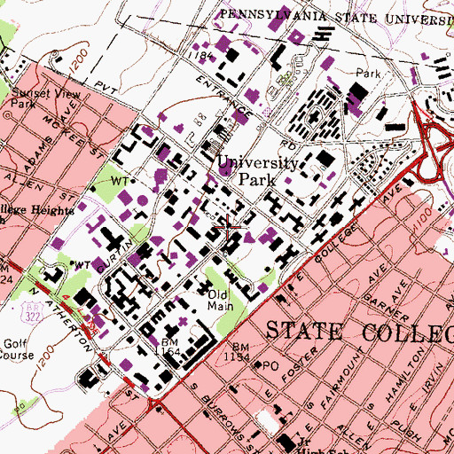 Topographic Map of Boucke Bluilding, PA