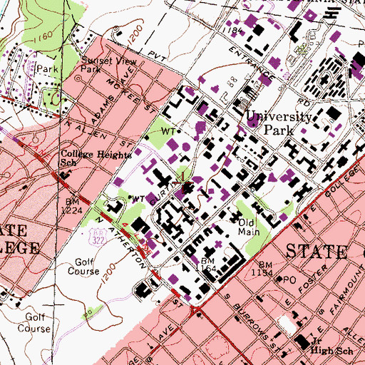 Topographic Map of Chambers Building, PA