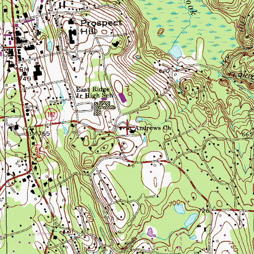 Topographic Map of Saint Andrews Church, CT