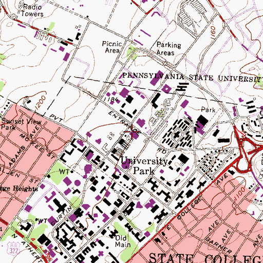 Topographic Map of Computer Building, PA