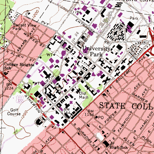 Topographic Map of Davey Laboratory, PA
