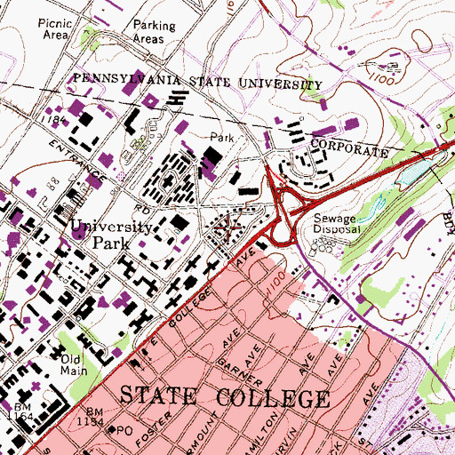 Topographic Map of Eastview Terrace, PA