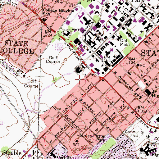 Topographic Map of Engineering Services Building, PA