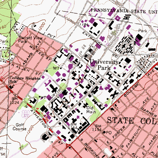 Topographic Map of Frear Building, PA