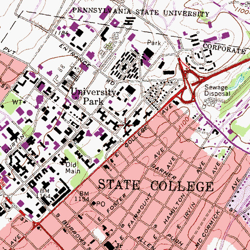 Topographic Map of Haller Hall, PA