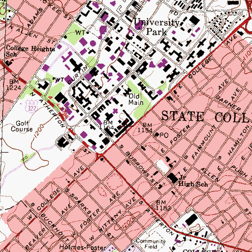 Topographic Map of Hammond Building, PA