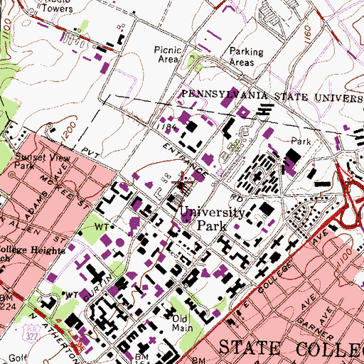 Topographic Map of Headhouse I, PA