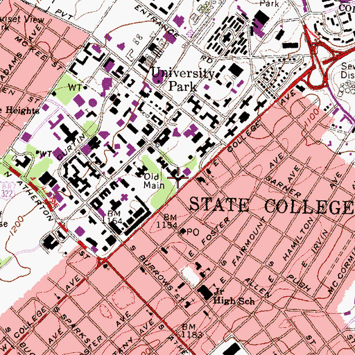 Topographic Map of Henderson South Building, PA