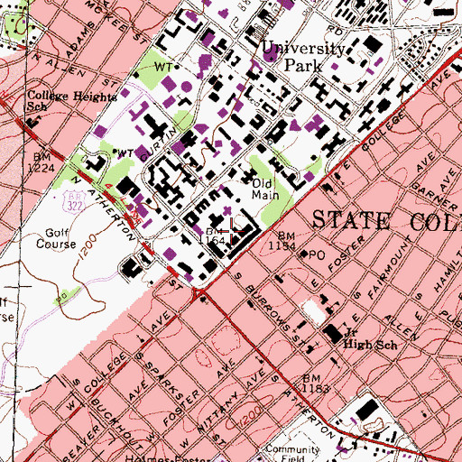 Topographic Map of Hintz Family Alumni Center, PA