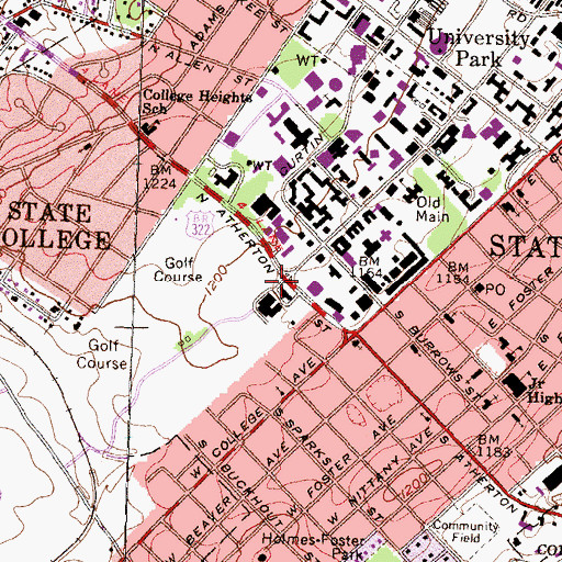 Topographic Map of Information Sciences and Technology Building, PA