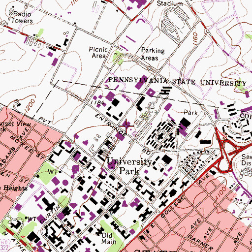 Topographic Map of McCoy Natatarium, PA