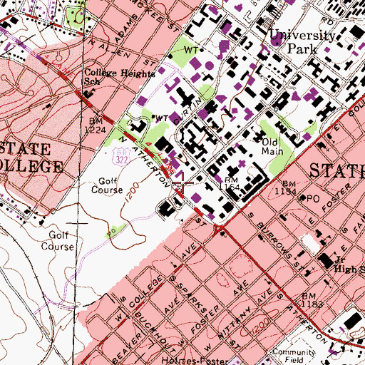 Topographic Map of Noll Laboratory, PA