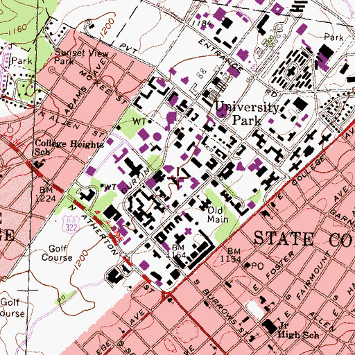 Topographic Map of Oswald Tower, PA
