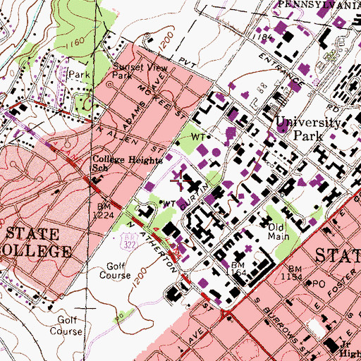 Topographic Map of Rackley Building, PA