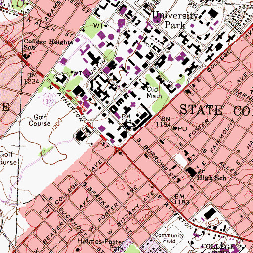Topographic Map of Reber Building, PA