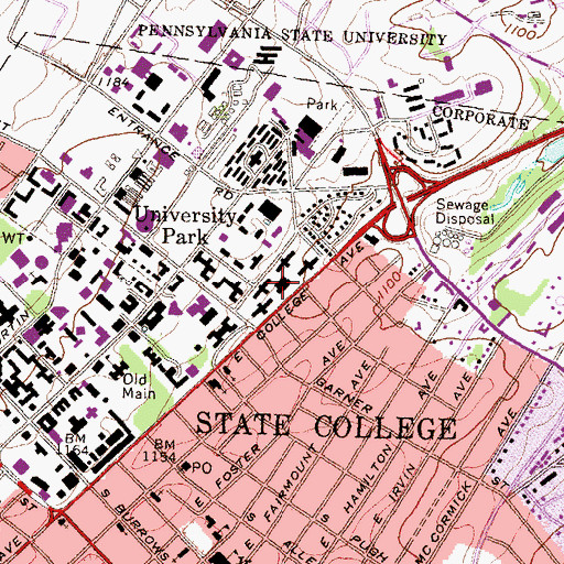 Topographic Map of Redifer Commons, PA