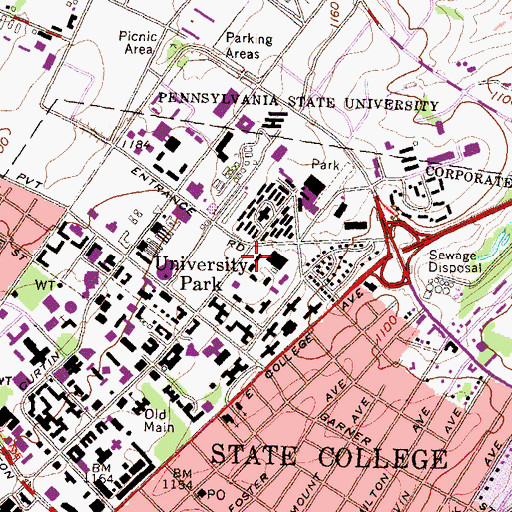 Topographic Map of Ritner Hall, PA