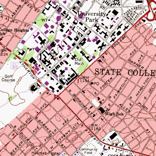 Topographic Map of Scott Building, PA