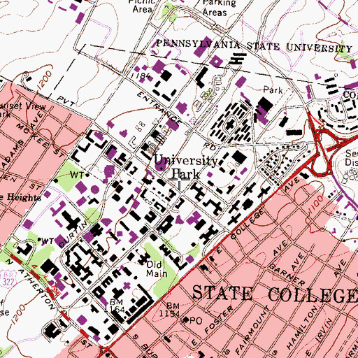 Topographic Map of Thomas Bluilding, PA