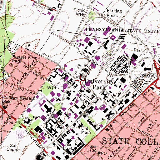 Topographic Map of Tyson Bluilding, PA