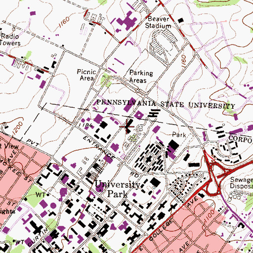 Topographic Map of Wagner Building, PA