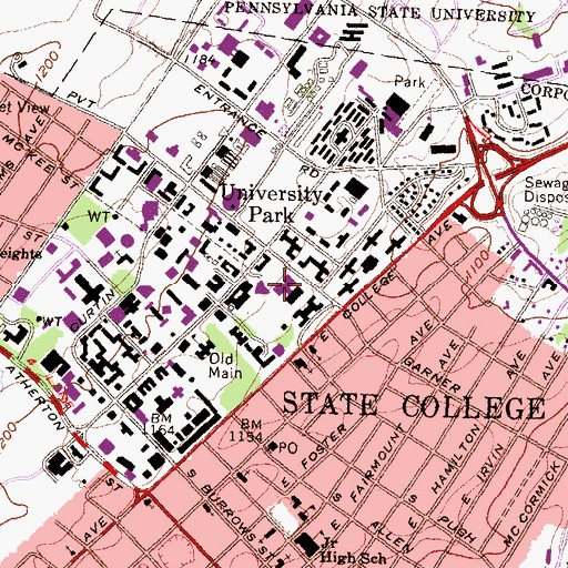 Topographic Map of White North, PA