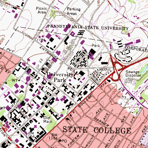 Topographic Map of Wolf Hall, PA