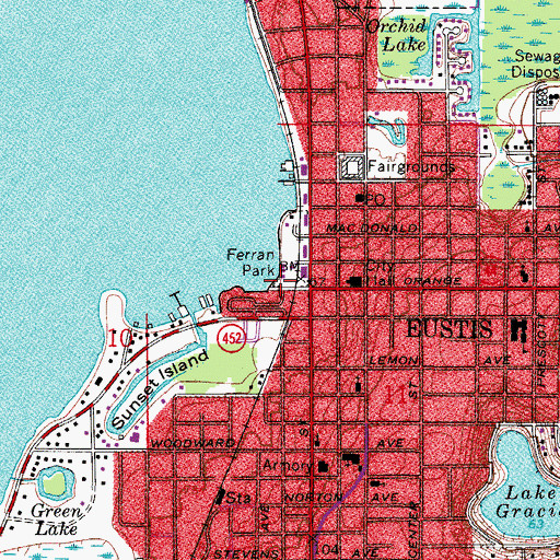 Topographic Map of Eustis Chamber of Commerce, FL