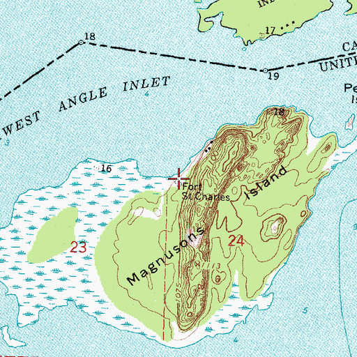 Topographic Map of Pierre Gaultier De Varennes-Sieur De La Verendrye Historical Marker, MN
