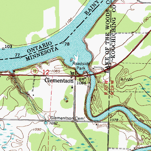 Topographic Map of Clementson Post Office (historical), MN
