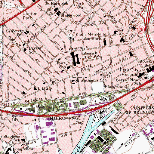 Topographic Map of Saint Anthonys School, CT