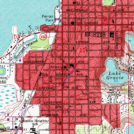 Topographic Map of Eustis National Guard Armory, FL