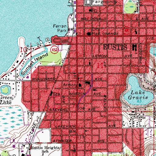 Topographic Map of Gethsemane Baptist Church, FL