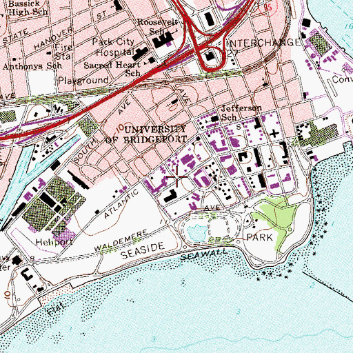 Topographic Map of Saint Augustine Cathedral, CT