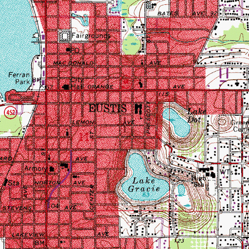 Topographic Map of Saint Thomas Episcopal Church, FL