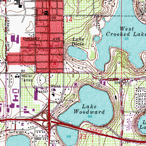 Topographic Map of Faith Lutheran Church, FL