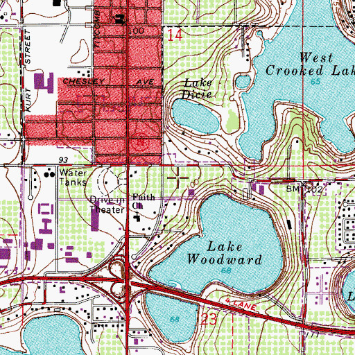 Topographic Map of Faith Lutheran School, FL