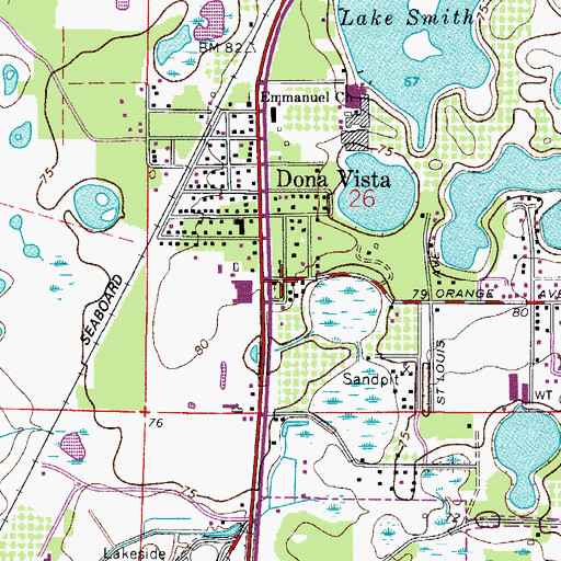 Topographic Map of Victory Christian Center, FL