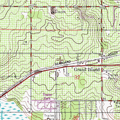 Topographic Map of Grand Island Baptist Church, FL