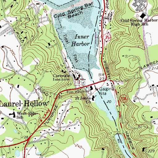 Topographic Map of Cold Spring Harbor Laboratory, NY