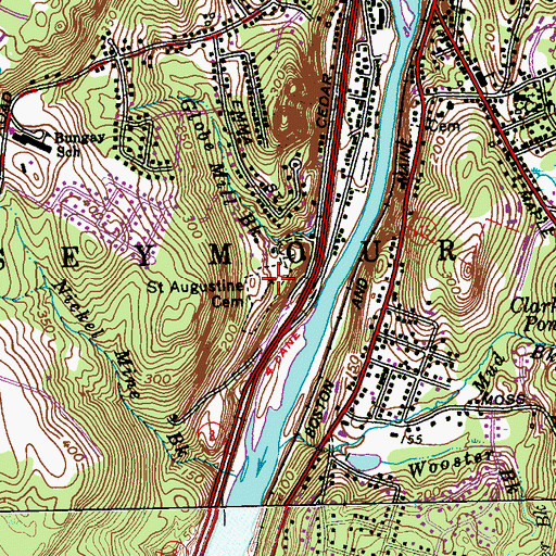 Topographic Map of Saint Augustine Cemetery, CT
