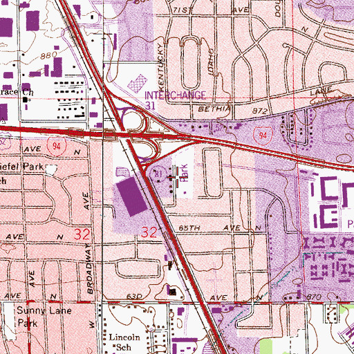Topographic Map of Lakeland Park, MN