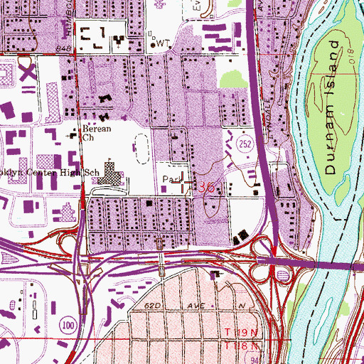 Topographic Map of Firehouse Park, MN
