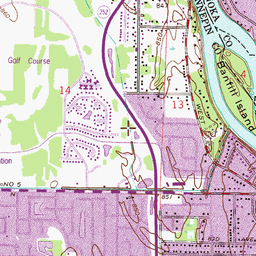 Topographic Map of Brook Oaks Park, MN