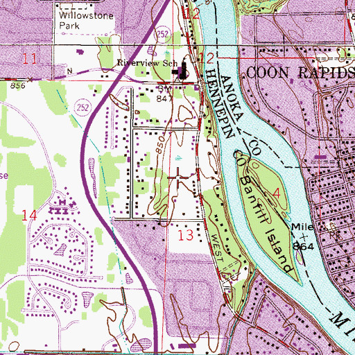 Topographic Map of Jewell Park, MN