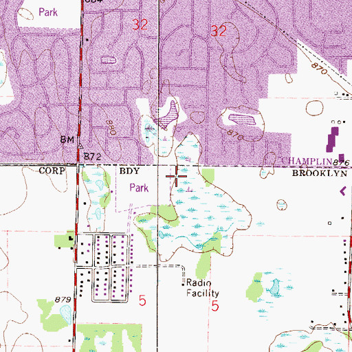 Topographic Map of Northwoods Park, MN