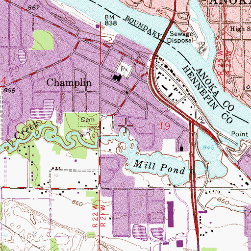 Topographic Map of Richardson Park, MN