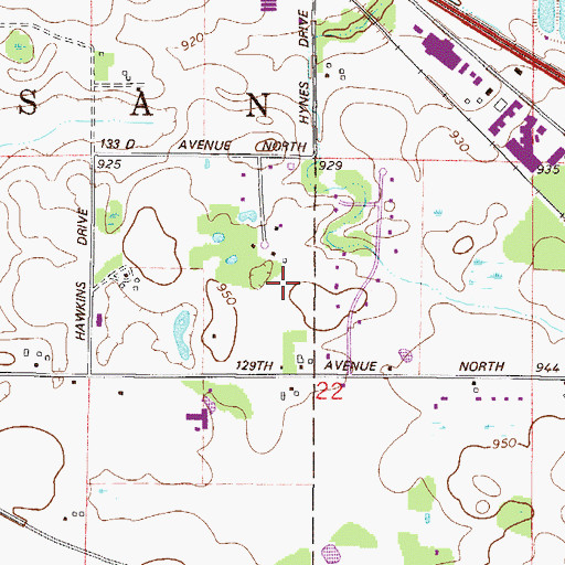 Topographic Map of Champlin Heights Park, MN